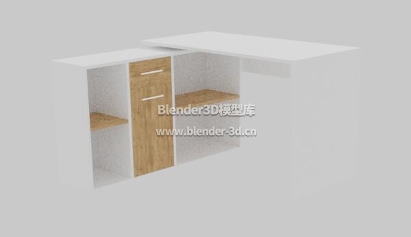 白木L形组合办公桌书桌子