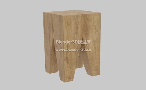 实木树桩边桌子
