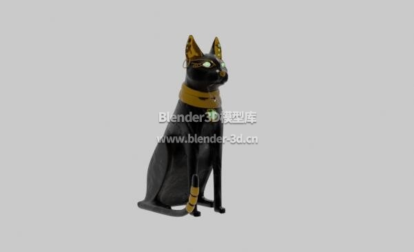 黑色埃及猫雕像