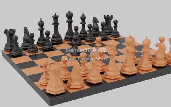 橙黑色国际象棋
