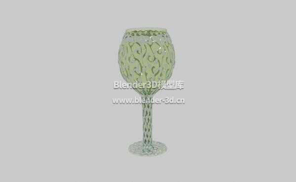 华丽绿色玻璃酒杯