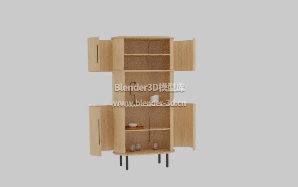 木制弧形橱柜置物架
