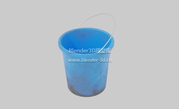 污渍蓝色塑料桶