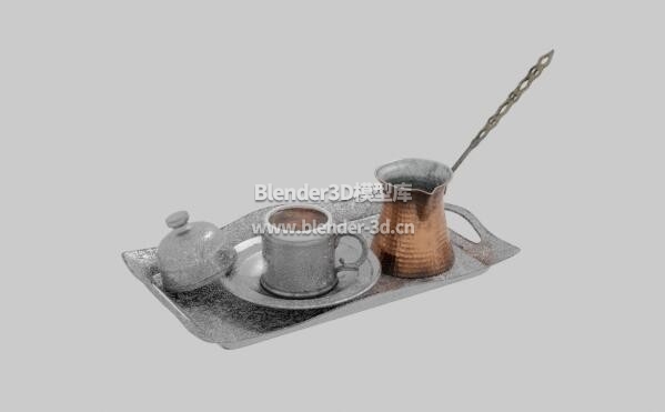 土耳其银质咖啡壶杯子餐具
