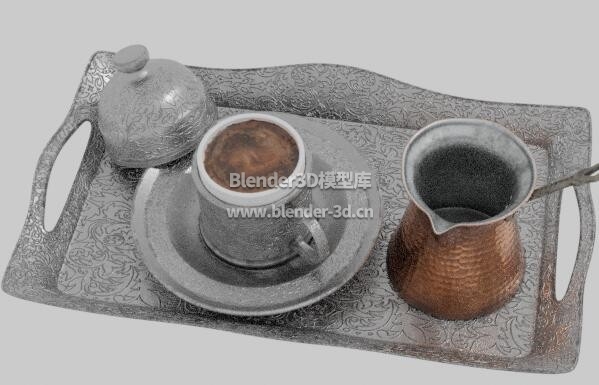 土耳其银质咖啡壶杯子餐具