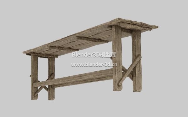 中世纪腐朽木桌子
