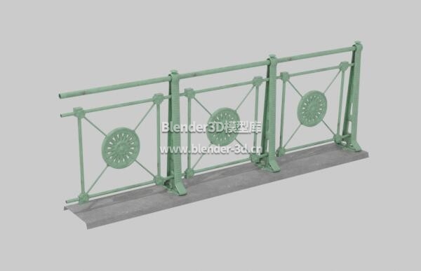 绿漆金属栏杆围栏护栏