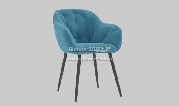 蓝色布艺餐椅椅子
