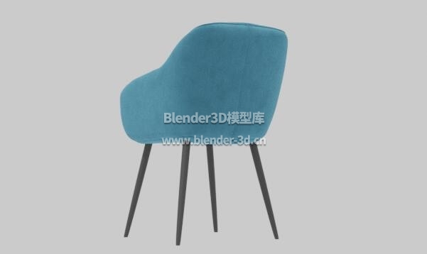 蓝色布艺餐椅椅子