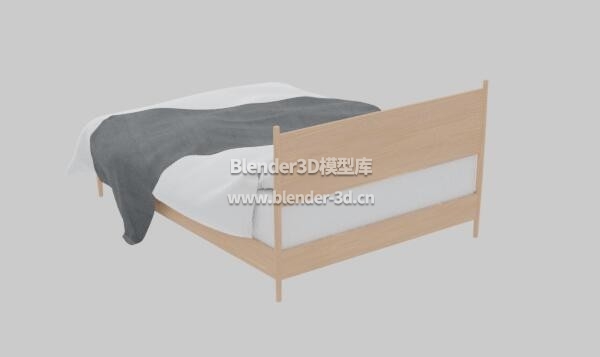 简单木质双人床铺