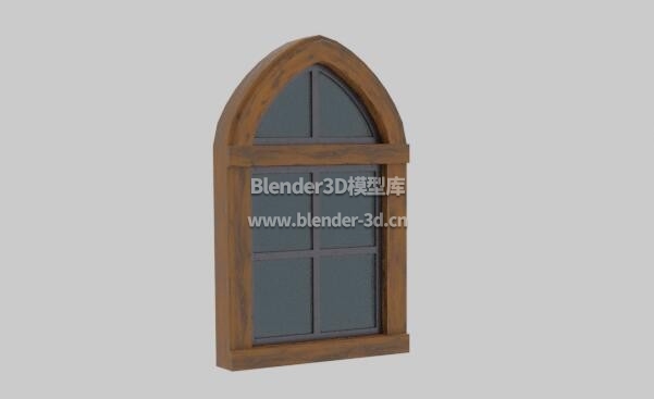拱形玻璃木窗子