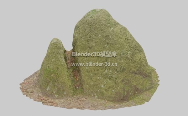PBR裂缝苔藓岩石石头