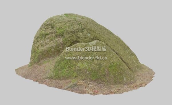 PBR裂缝苔藓岩石石头