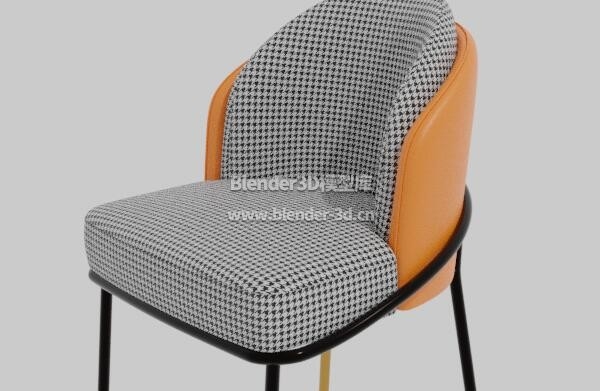 橙灰色椅子餐椅靠背椅子