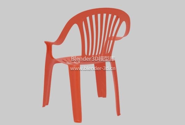 红色塑料靠背椅子