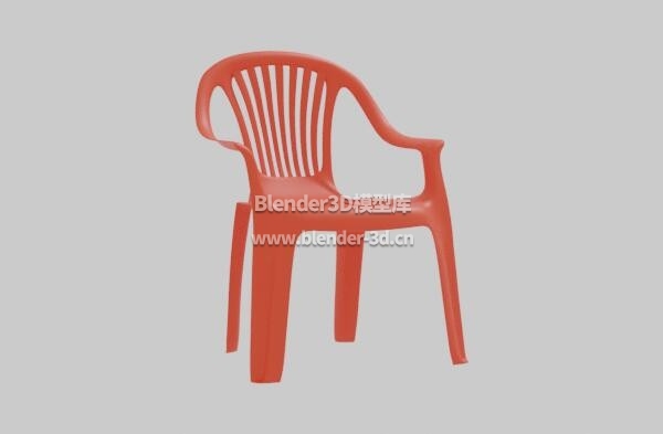 红色塑料靠背椅子