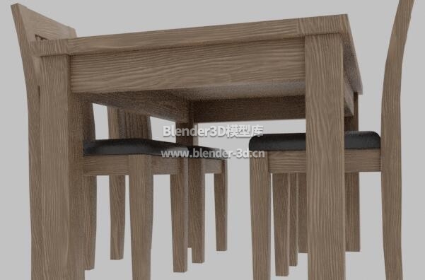 深色实木餐桌椅子组合