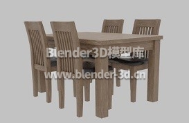 深色实木餐桌椅子组合