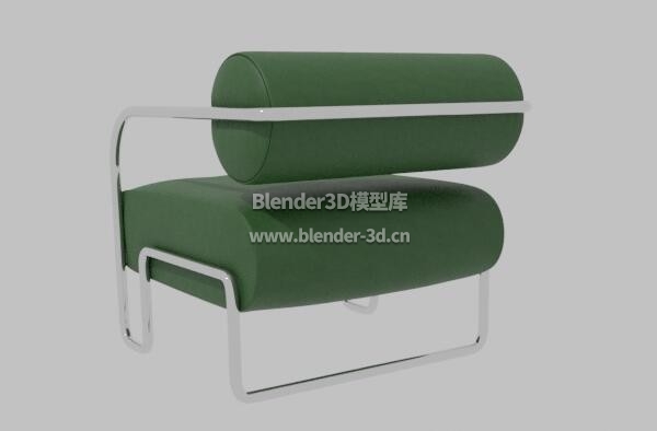 绿色蓬松单人沙发椅子