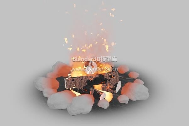 石头篝火火堆(动画)