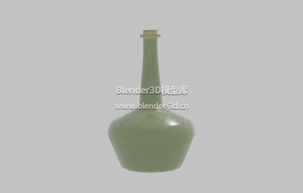 绿色细颈酒瓶瓷瓶子