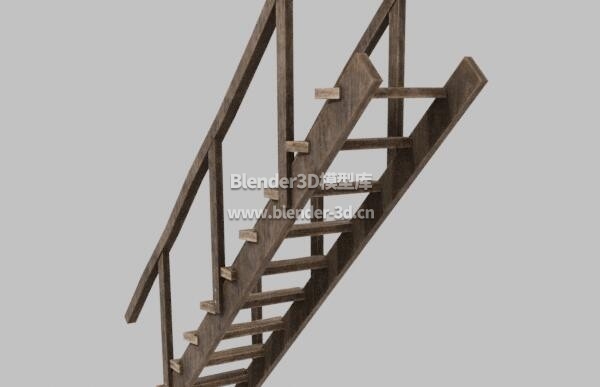 旧木质楼梯步梯