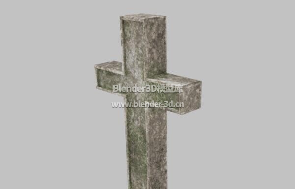 苔藓十字架墓碑石碑