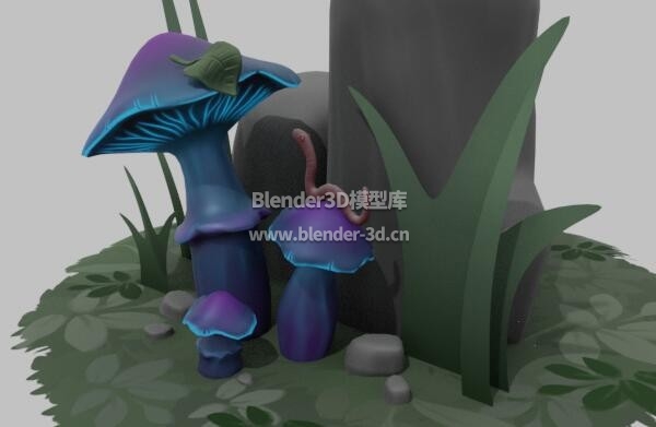 蓝色魔幻蘑菇