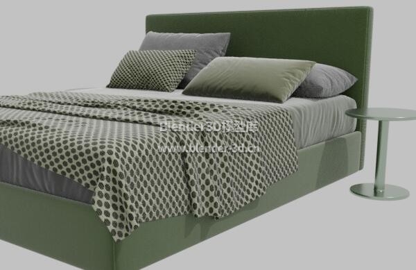 绿色格子CAMILLE双人床床铺