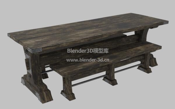 中世纪长木桌子椅子
