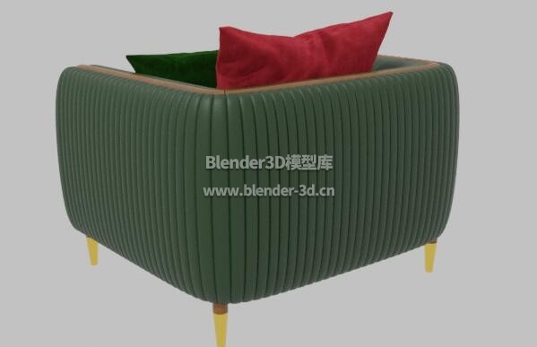绿色靠枕单人沙发