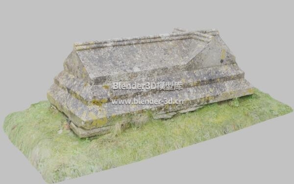 苔藓石质棺材棺木坟墓