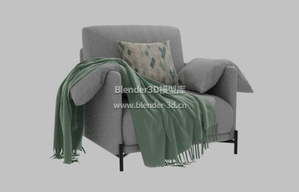 绿毯子灰色沙发