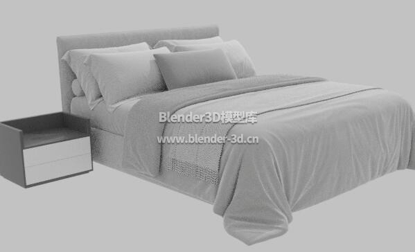 灰色Bolzan gaya双人床床铺