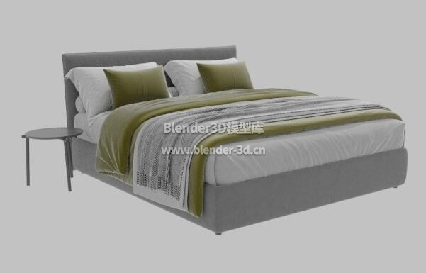 绿灰色Bolzan gaya双人床床铺