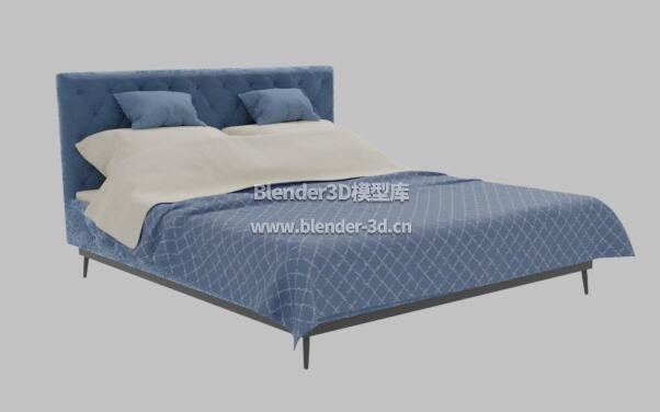 蓝色Milano双人床床铺