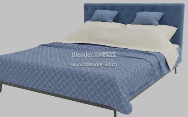 蓝色Milano双人床床铺
