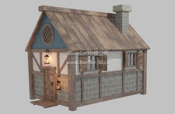 中世纪木质小房屋
