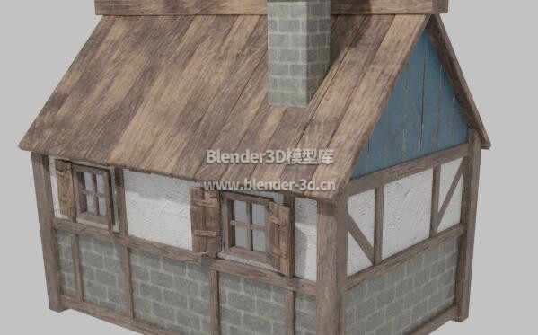 中世纪木质小房屋