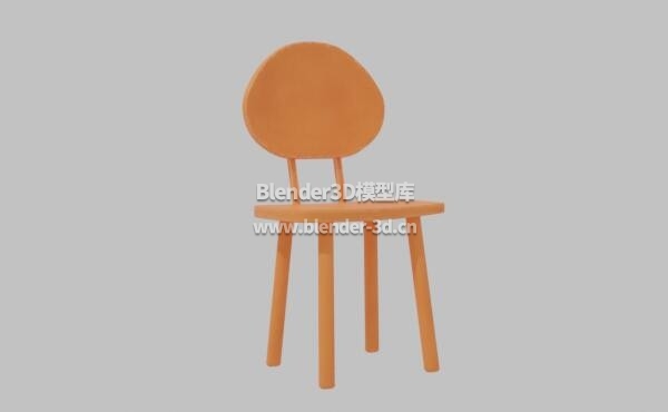 卡通橙色靠背椅子