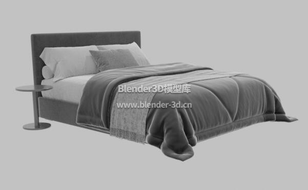 灰黑色CAMILLE双人床床铺
