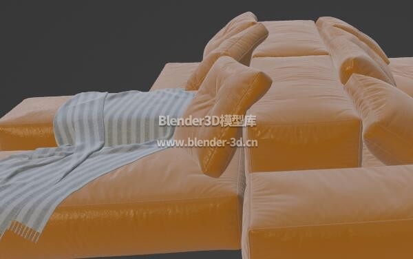 深棕色皮革环绕组合沙发