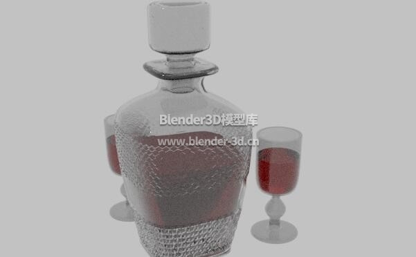红酒雕花玻璃酒瓶杯子