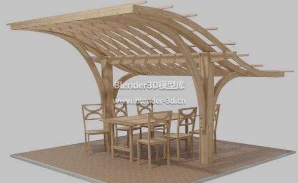 木质凉棚桌椅