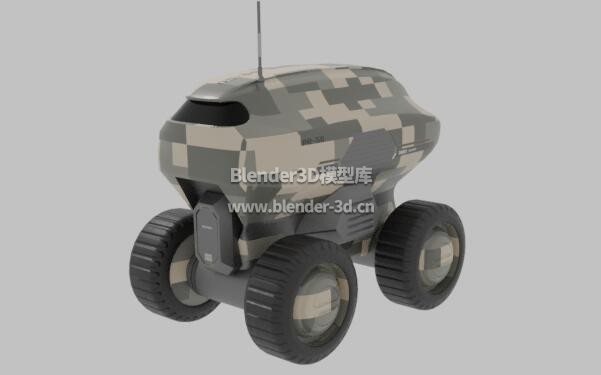 军用迷彩四轮科幻汽车机器人