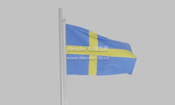 飘扬瑞典旗帜(动画)