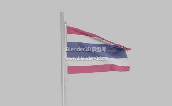 飘扬泰国旗帜(动画)