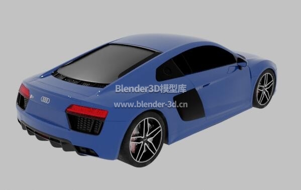 蓝色Audi R8 V10跑车