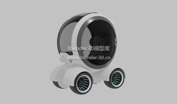 科幻未来圆形电动汽车