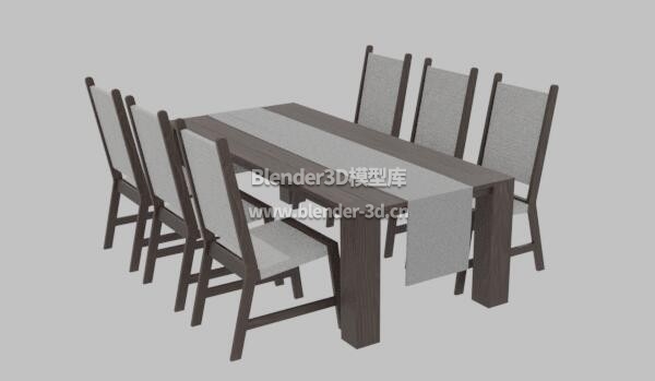 实木6人餐桌椅子组合